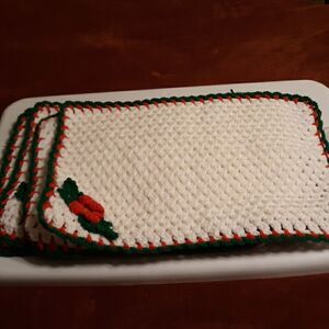 Set of Crocheted Placemats.